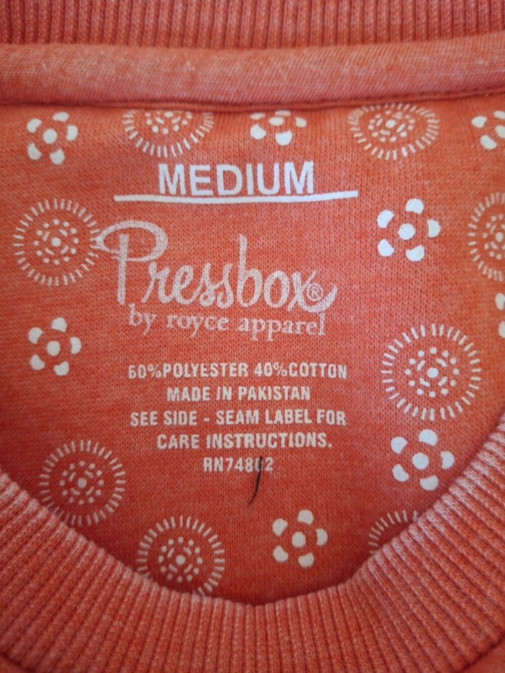 Pressbox Clemson Tigers M Orange Vintage Wash Sweatshirt Oversized Game Day - Picture 3 of 11